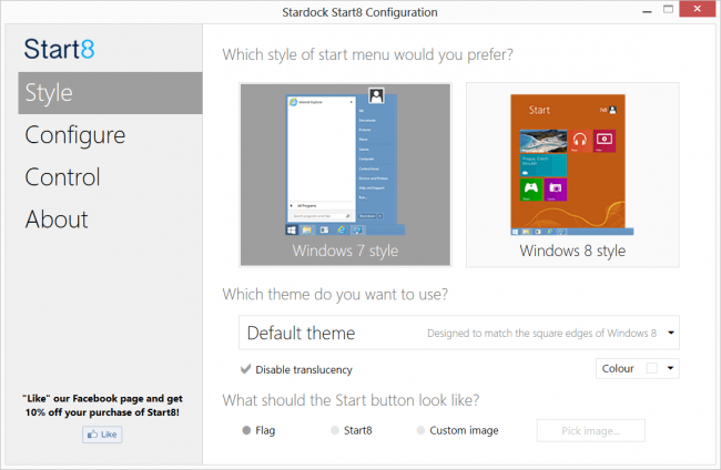 Кнопка Пуск в Windows 8: Start8 Кнопка Пуск в Windows 8: Start8