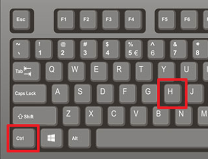 комбинация клавиш CTRL-H на клавиатуре