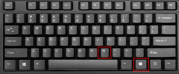  Комбинация клавиш Win-M