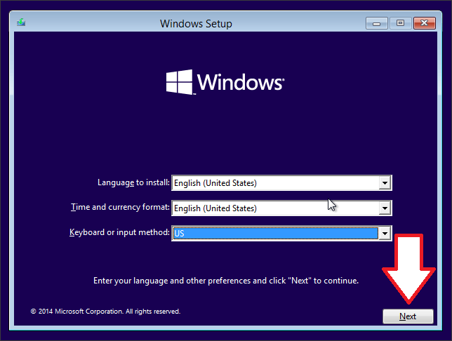 запускаем установку Windows 10