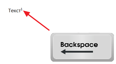 удаление сноски при помощи клавиши BACKSPACE