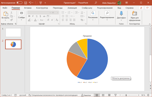 Как вставить диаграмму в презентацию в powerpoint онлайн