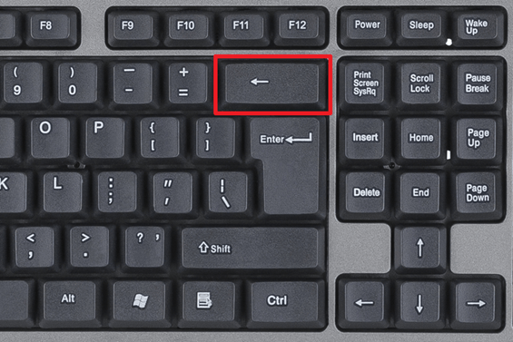 кнопка Backspace на клавиатуре