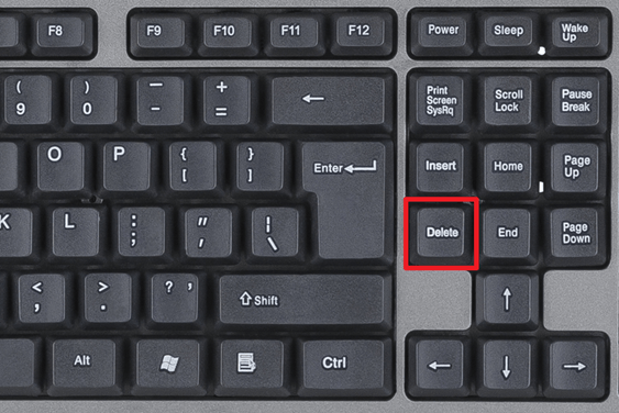 кнопка Delete на клавиатуре