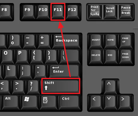 Комбинация клавиш Shift-F11