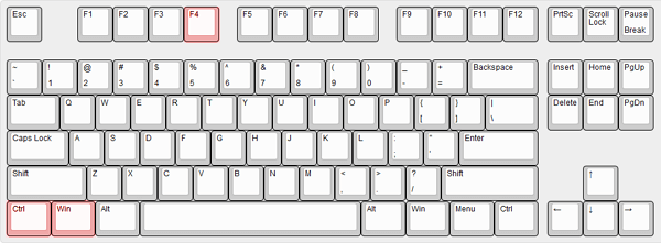 комбинация клавиш Win-Ctrl-F4